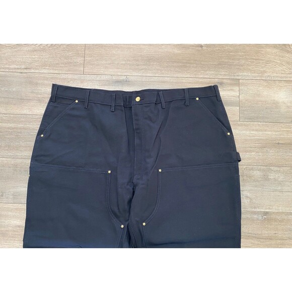 Carhartt B-01 Mens 50x30 Duck Double-Front Knee Black Work Dungaree Pants - Picture 4 of 12
